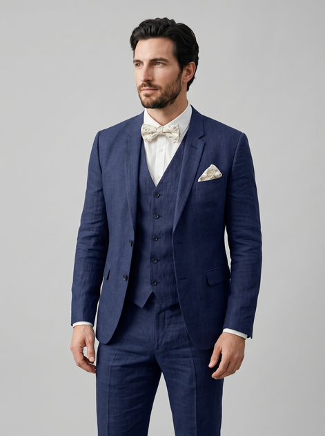 Men's 3-Piece Suit for Weddings and Summer Events