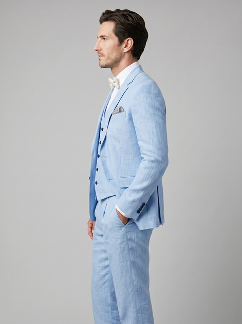 Men's 3-Piece Suit for Weddings and Summer Events