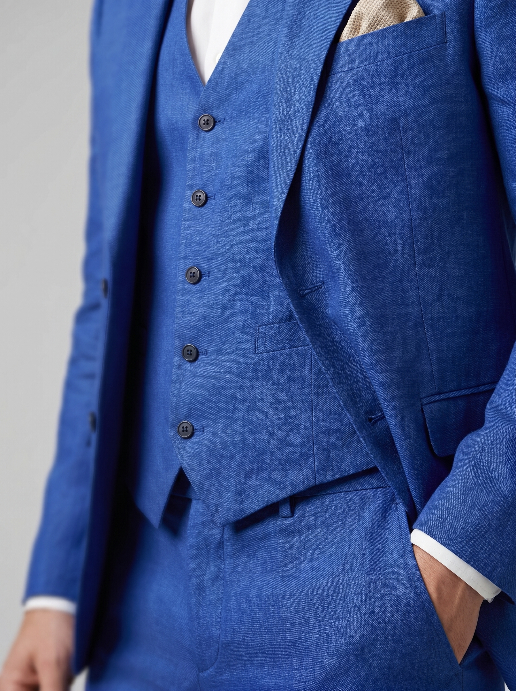 Men's 3-Piece Suit for Weddings and Summer Events