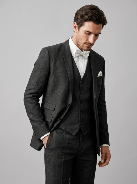 Men's 3-Piece Suit for Weddings and Summer Events