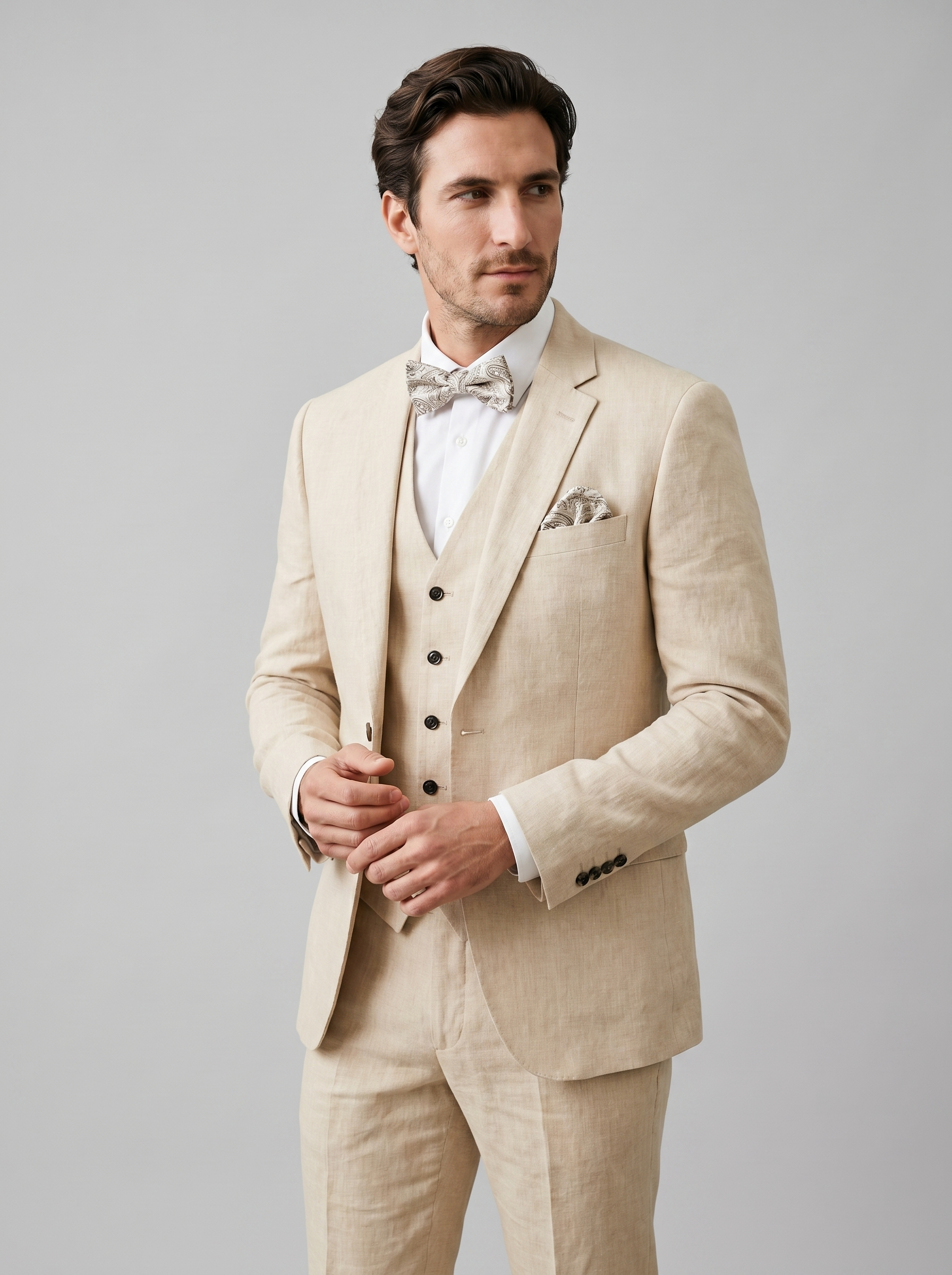 Men's 3-Piece Suit for Weddings and Summer Events