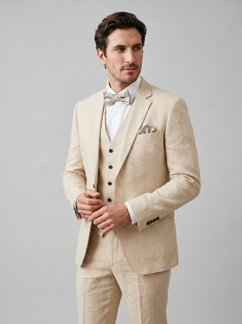 Men's 3-Piece Suit for Weddings and Summer Events