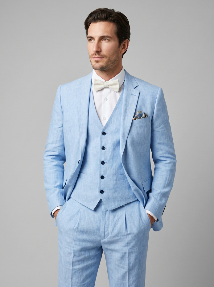 Men's 3-Piece Suit for Weddings and Summer Events