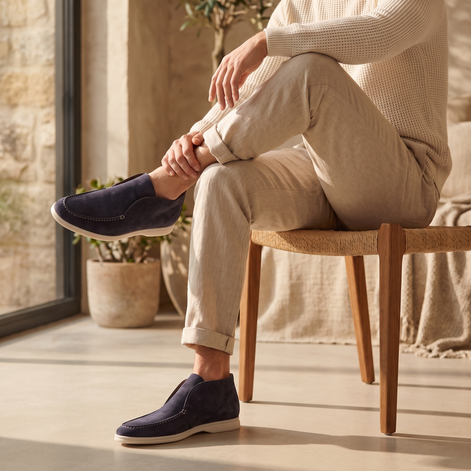 Men's High Suede Loafers