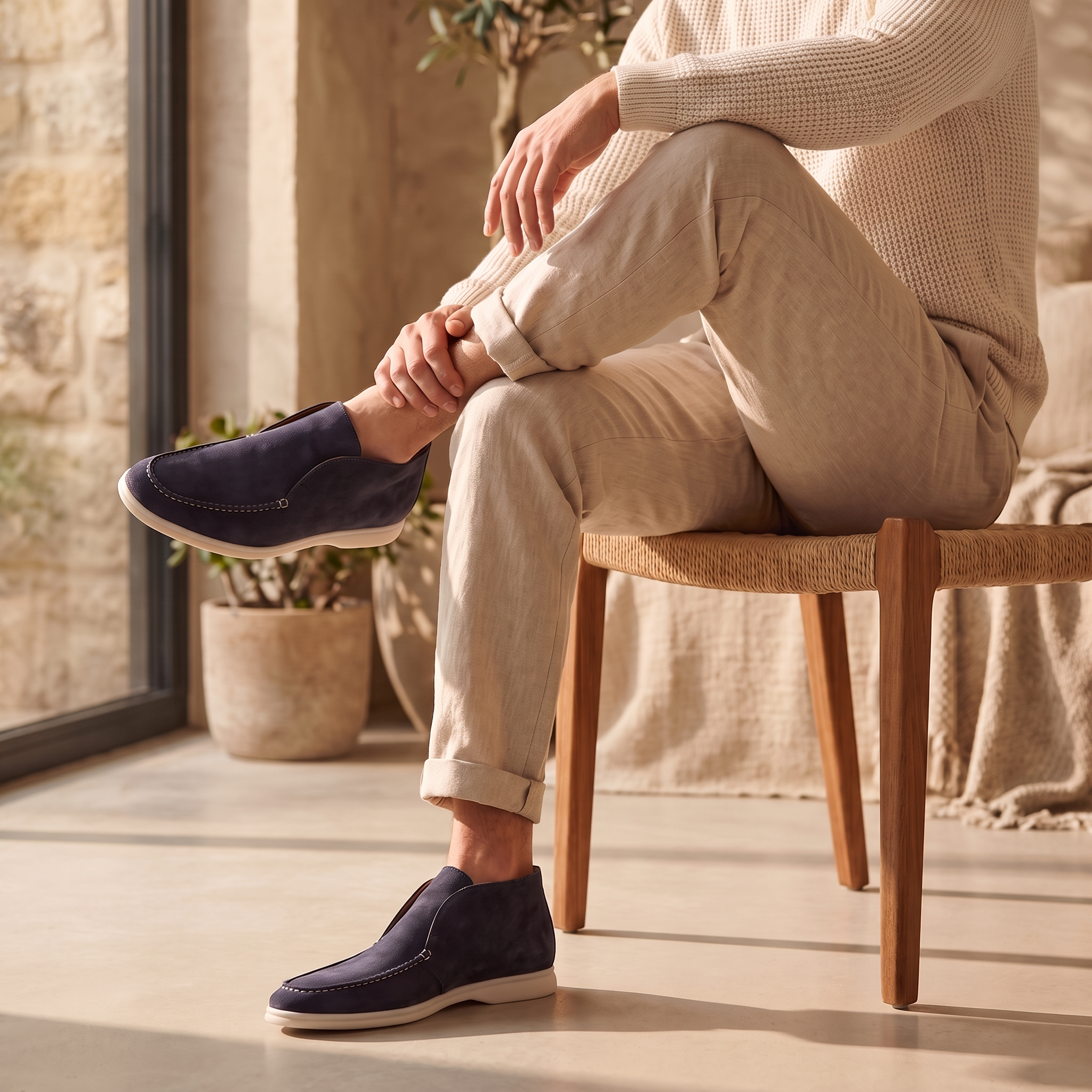 Men's High Suede Loafers