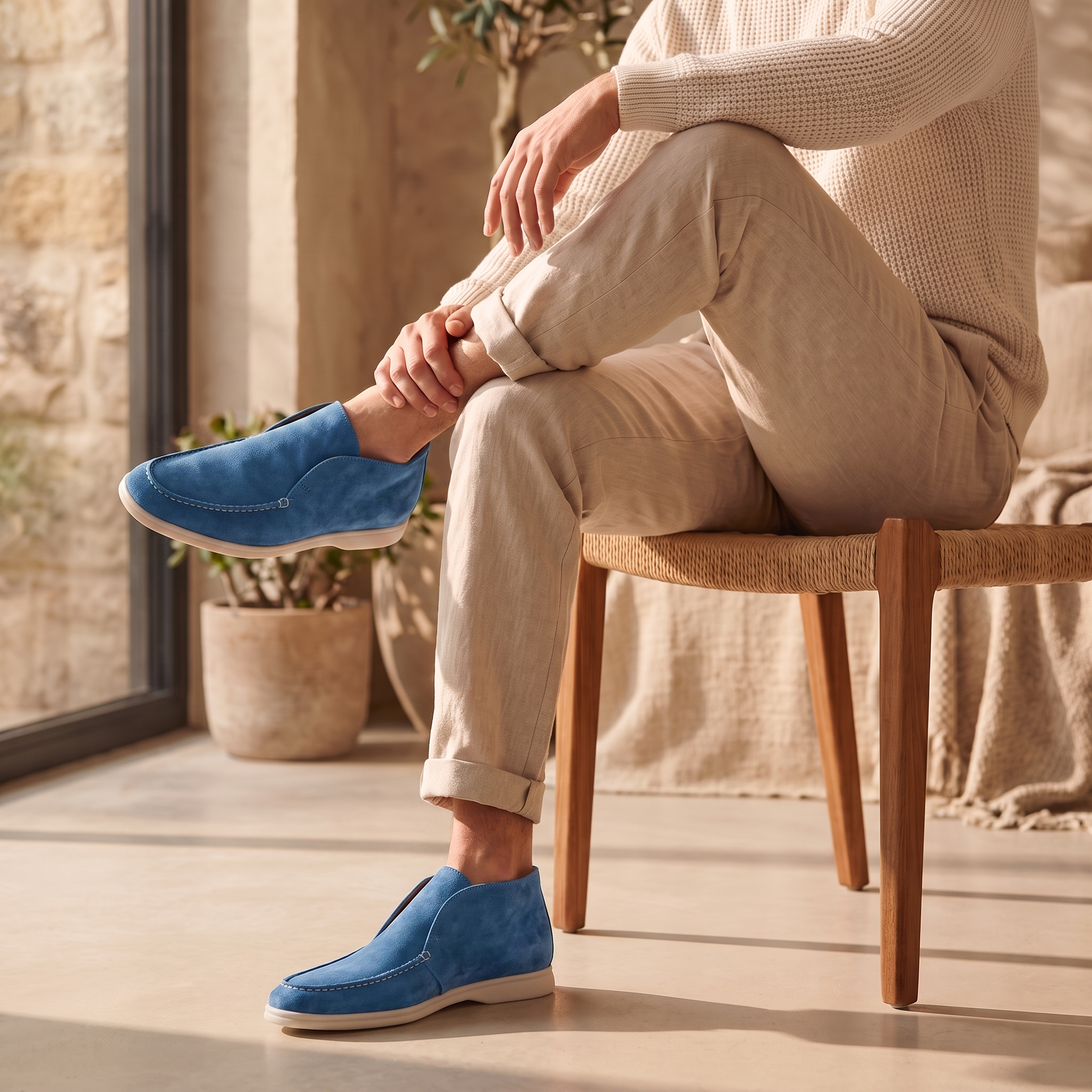 Men's High Suede Loafers