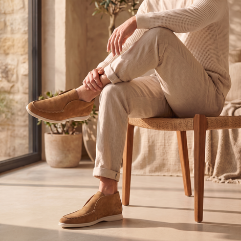 Men's High Suede Loafers