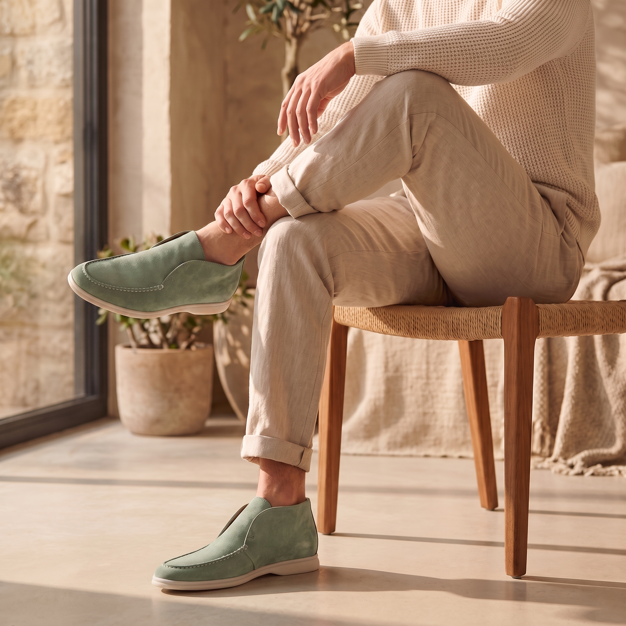 Men's High Suede Loafers