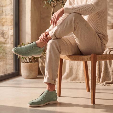 Men's High Suede Loafers