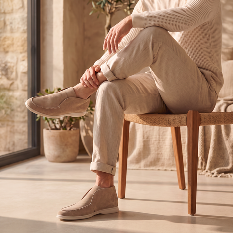 Men's High Suede Loafers
