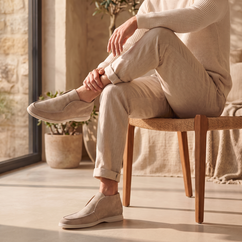 Men's High Suede Loafers