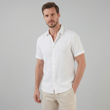 Men's Linen Short Sleeve Shirt