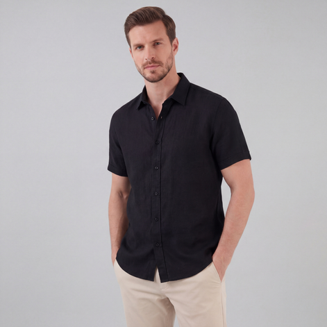 Men's Linen Short Sleeve Shirt