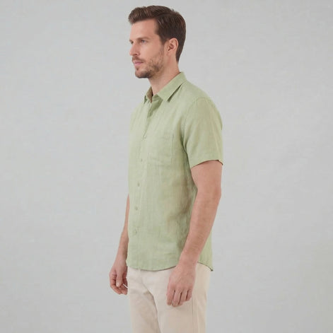 Men's Short Sleeve Linen Shirt