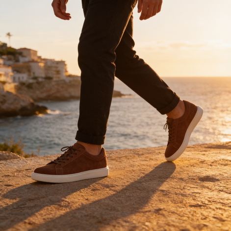Men's Suede-Finish Low-Top Sneakers