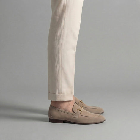 Men's Suede Loafers with Horsebit Detail