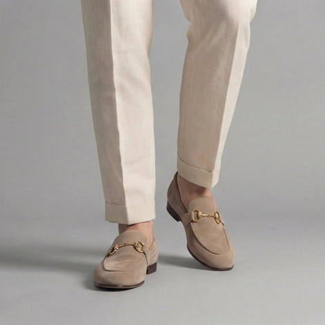 Men's Suede Loafers with Horsebit Detail