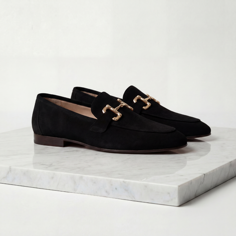Men's Suede Loafers with Horsebit Detail