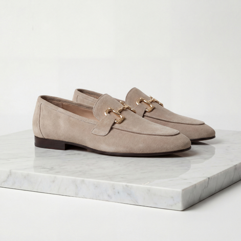 Men's Suede Loafers with Horsebit Detail